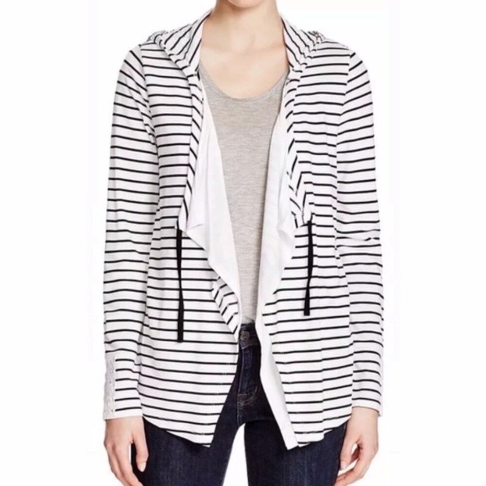 cupio tie front striped sweater M